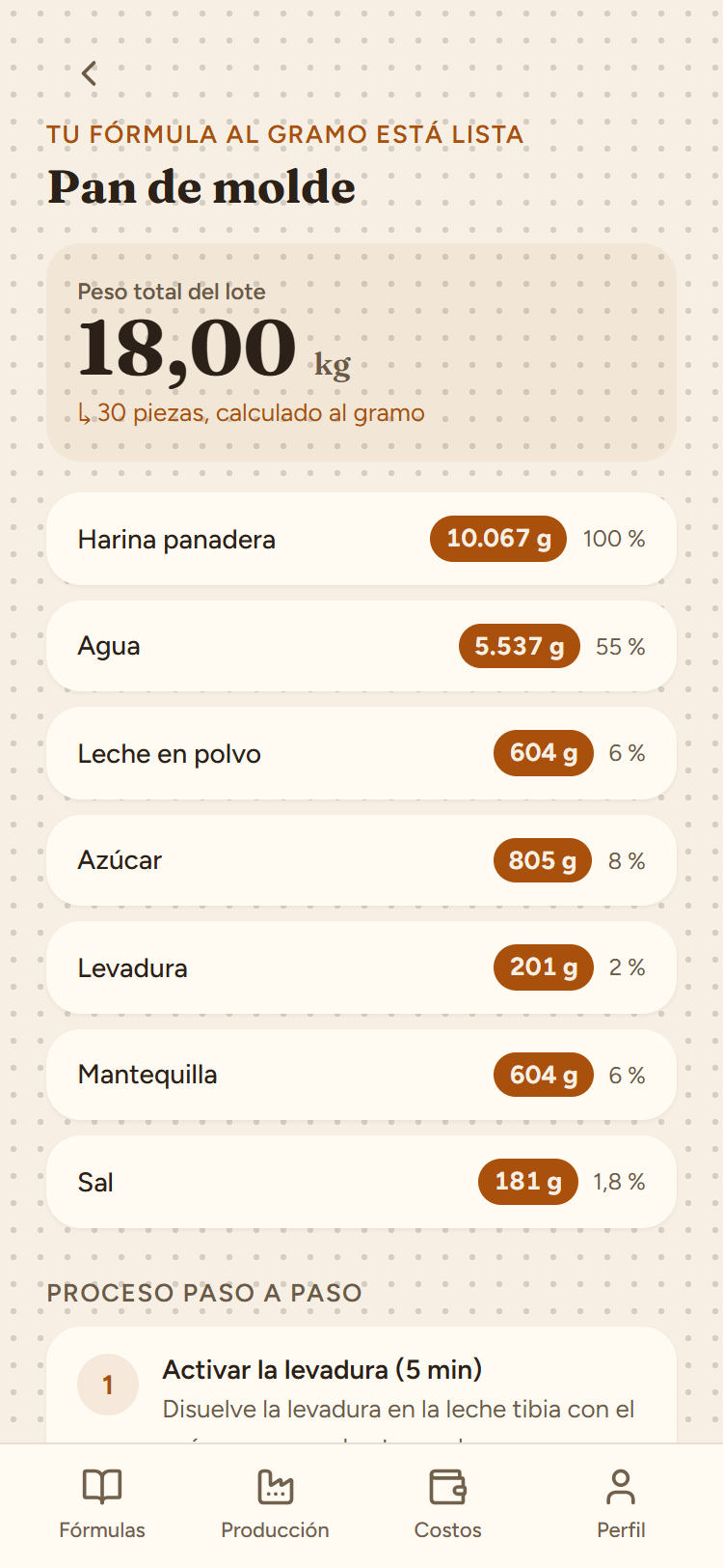 Tu fórmula al gramo